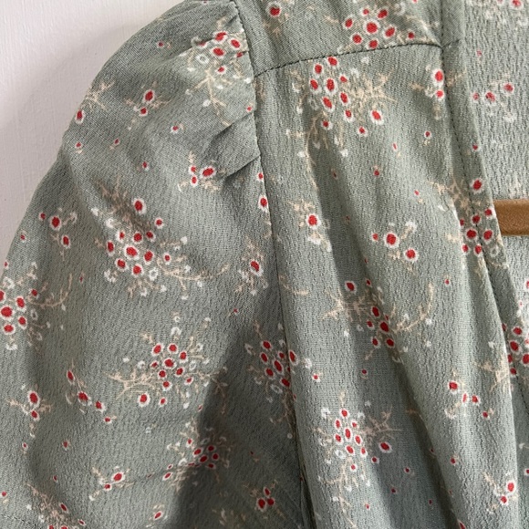 Floral Wrap Dress in Sage Green - Picture 6 of 7